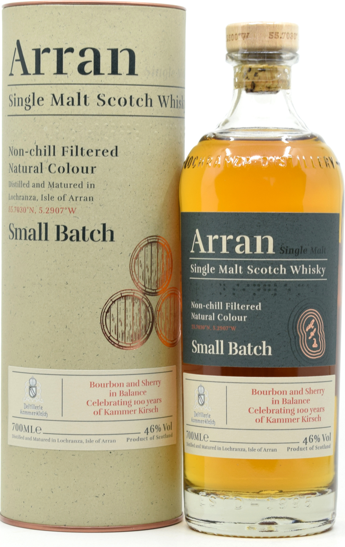 Arran 2015/2023 Small Batch 100 Jahre Kammer Kirsch 46% vol.