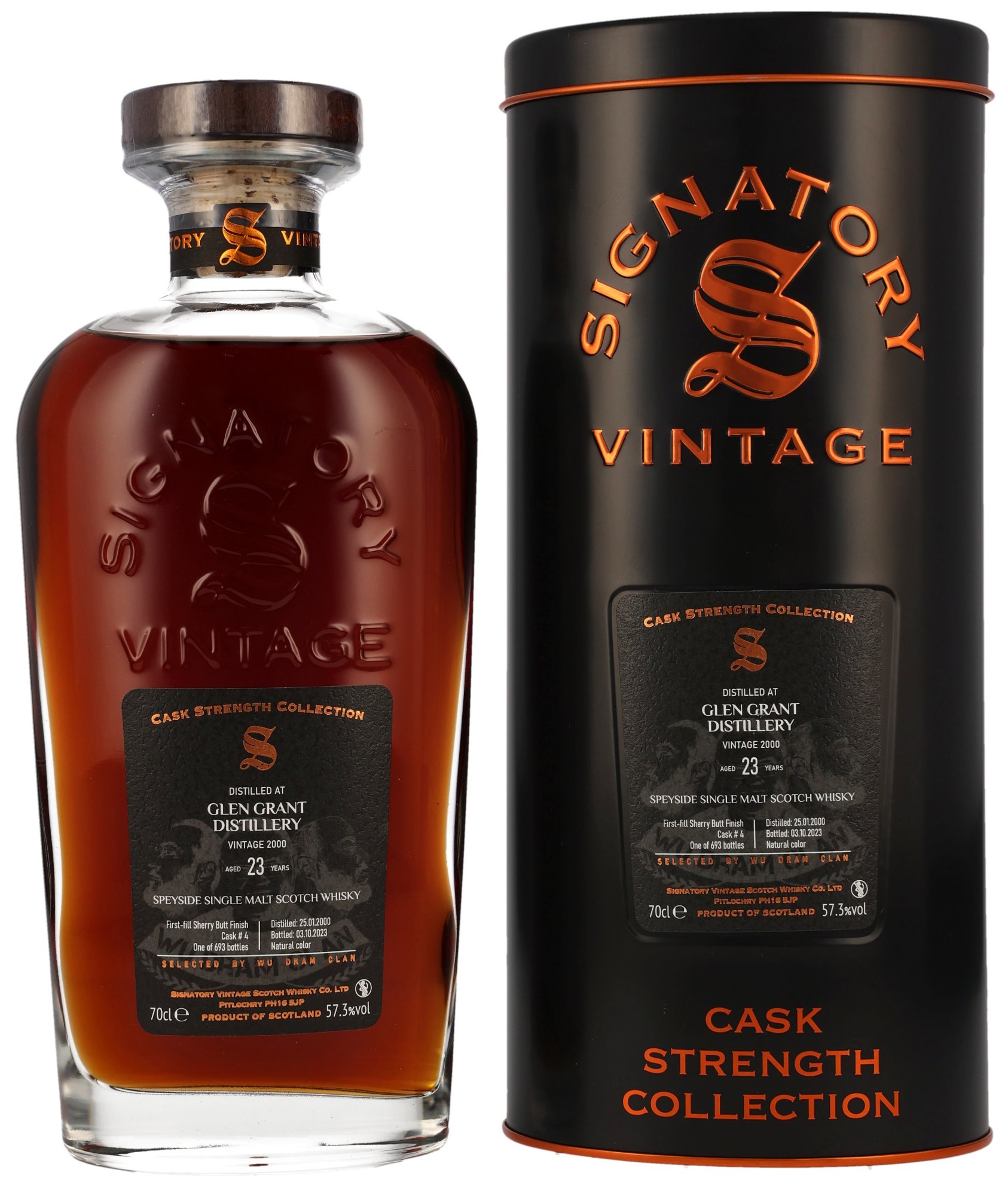 Glen Grant 23 Jahre 2000/2023 Signatory Vintage Cask Strength Collection for WDC & Kirsch 57,3% vol.