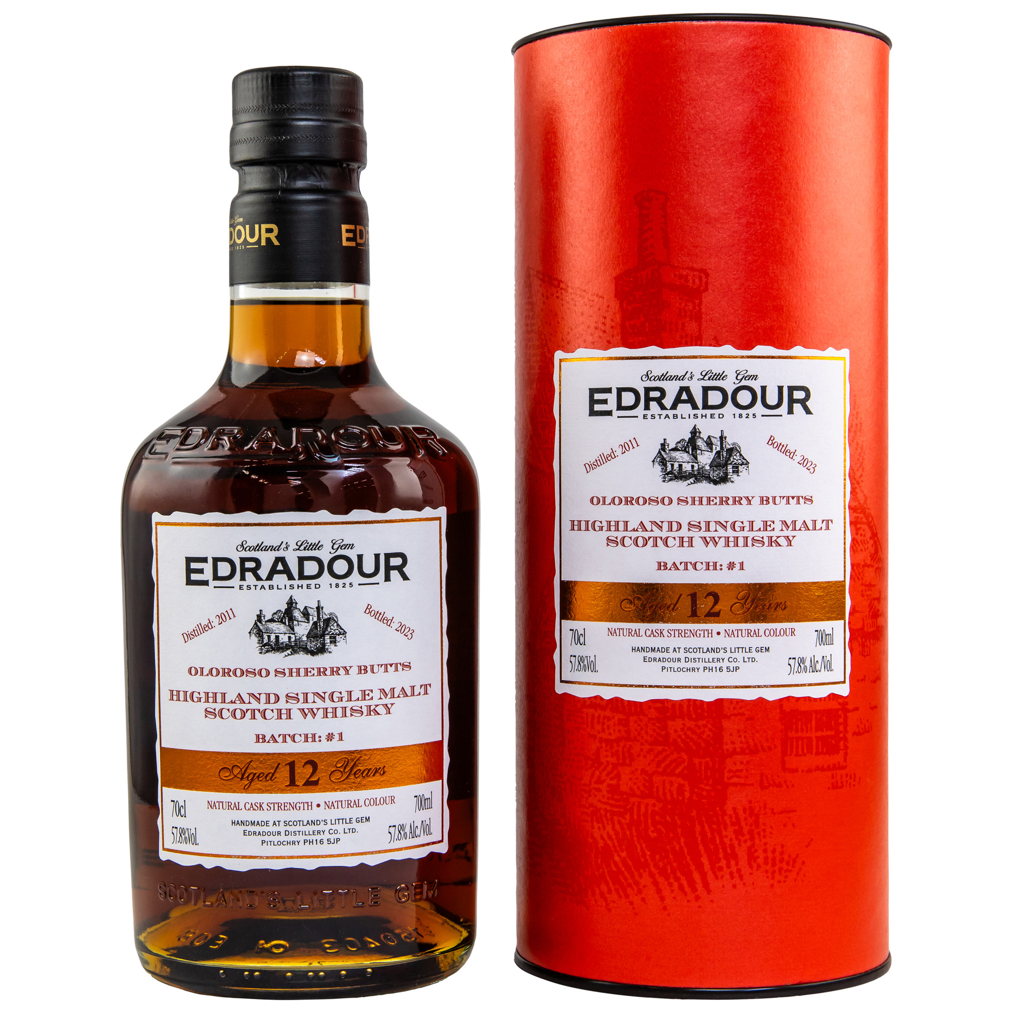 Edradour 12 Jahre 2011/2023 Oloroso Cask Strengt Batch #1 - 57,8% vol.