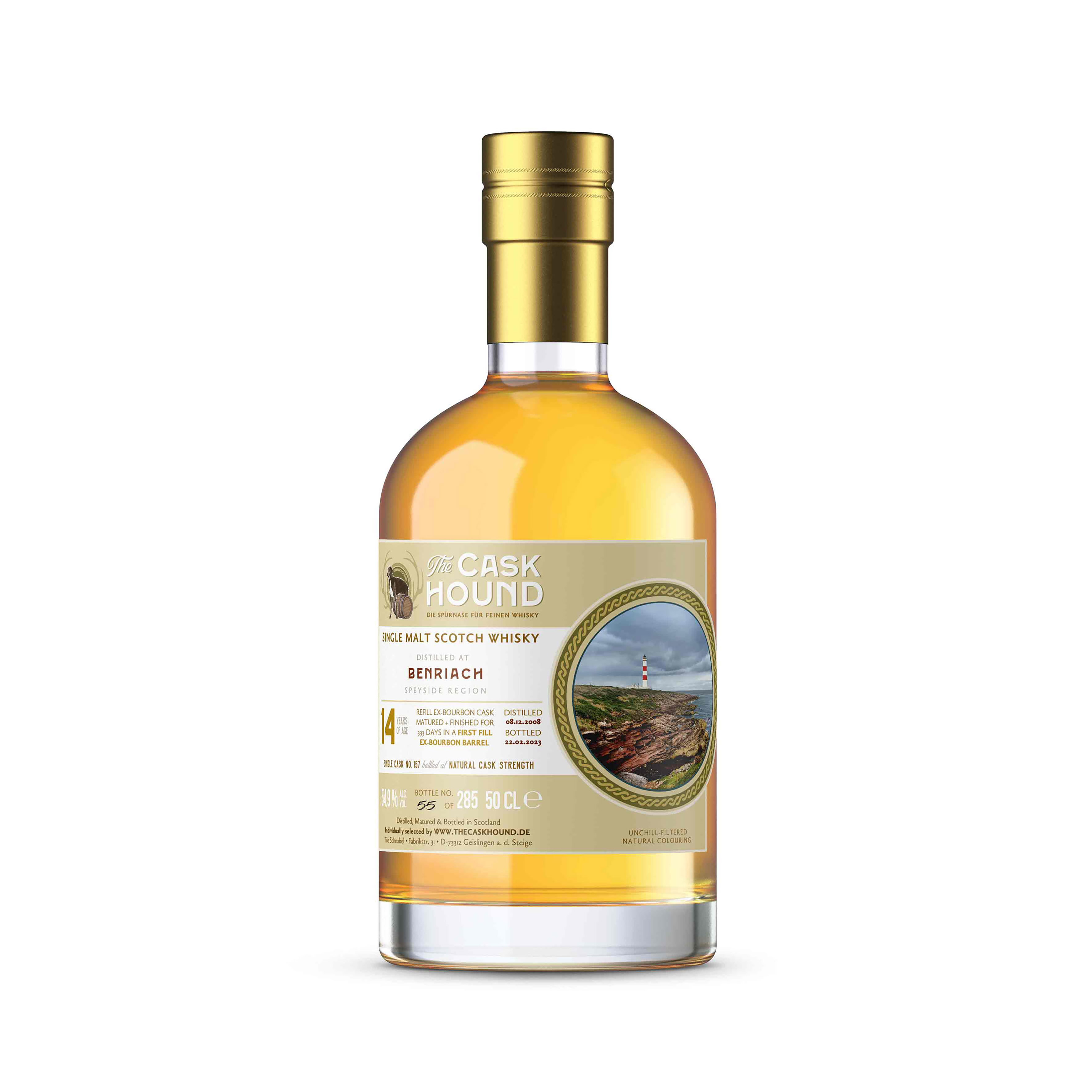 Benriach 14 Jahre 2008/2023 1st Fill Bourbon Cask finish - The Caskhound 54,9% vol.